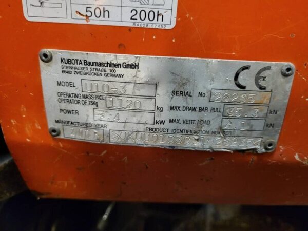Kubota U 10-3 – Image 5