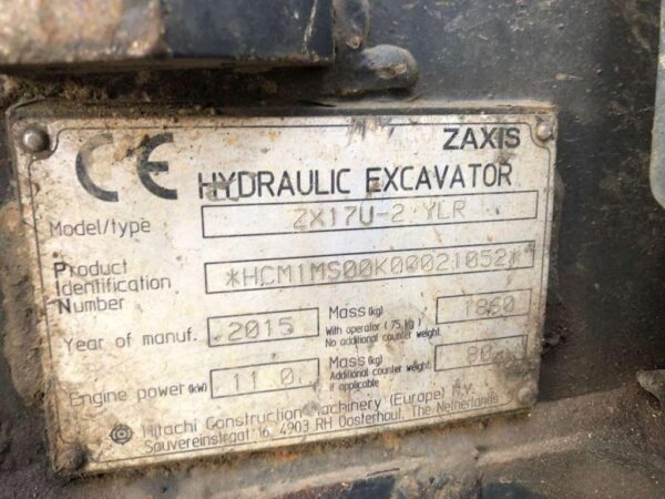 HITACHI ZX17U-2 YLR – Image 24