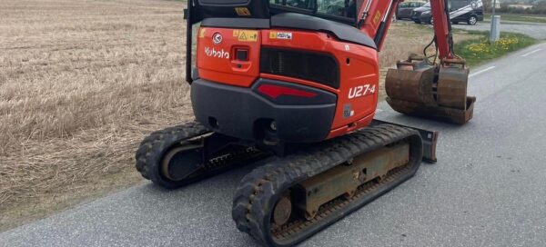 Kubota U27-4 + 3 GODETS+ ATTACHE ROTATIVE INCLINABLE – Image 3