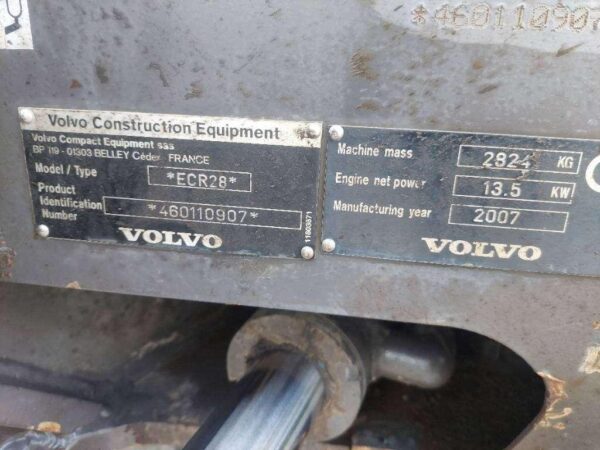 VOLVO ECR 28 de 2007 AVEC 3 GODETS – Image 10